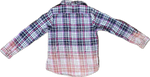 Load image into Gallery viewer, YOUTH Pretty in Pink Checkered Flannels for a Cause Foster Care Awareness Distressed Acid Washed Bleached Upcycled Flannel Button Up Size XL 14/16
