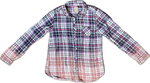 Load image into Gallery viewer, YOUTH Pretty in Pink Checkered Flannels for a Cause Foster Care Awareness Distressed Acid Washed Bleached Upcycled Flannel Button Up Size XL 14/16
