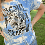 Load image into Gallery viewer, Soul Searchin Hand Distressed Acid Washed Bleached T-Shirt RTS
