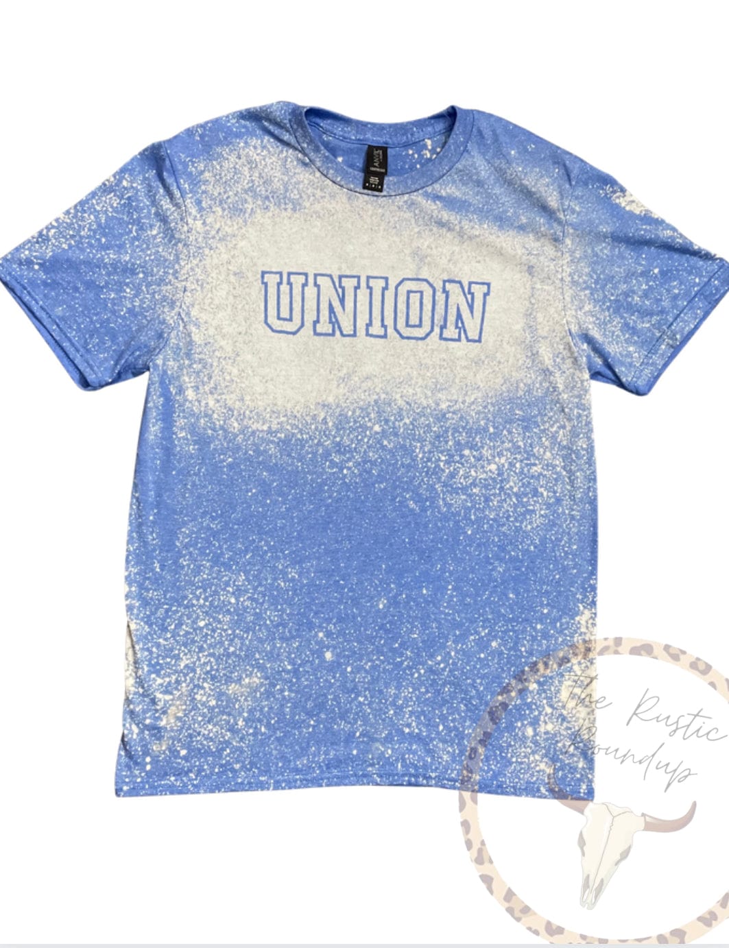 Colombia Blue Union County Braves Bleached School Spirit Short Sleeve