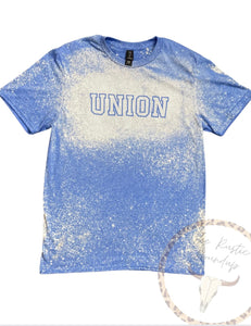 Colombia Blue Union County Braves Bleached School Spirit Short Sleeve