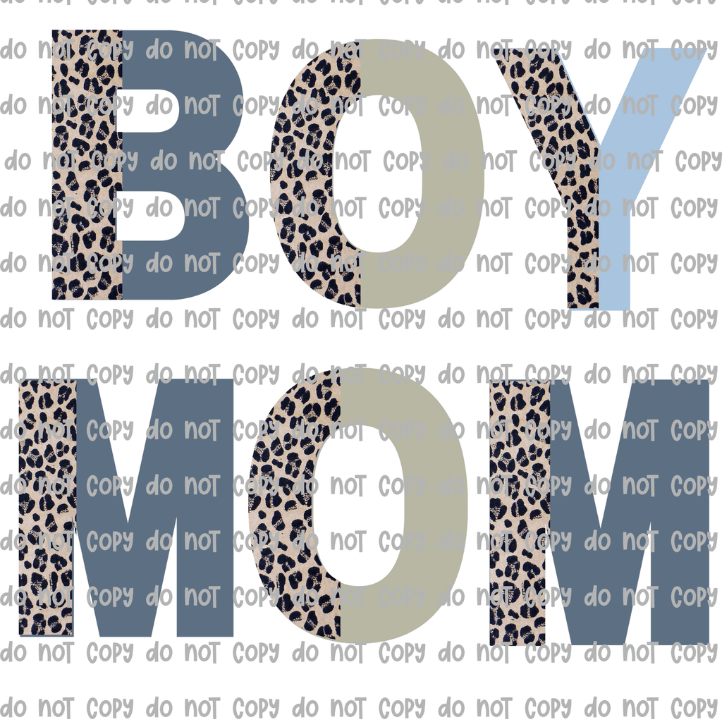 Boy Mom PNG Digital Download Sublimation Cheetah Leopard Print Letters