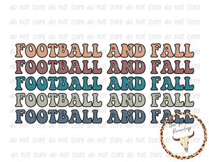 Football and Fall Retro PNG Digital Instant Download Sublimation Design