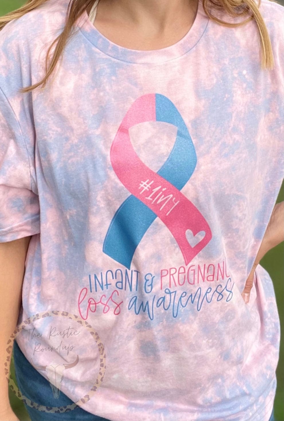 Infant Pregnancy Loss Miscarriage Stillborn Awareness 1 in 4 Bleached Unisex Tee RTS