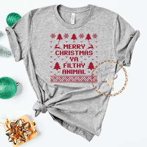 Merry Christmas ya Filthy Animal Holiday Unisex Tee RTS